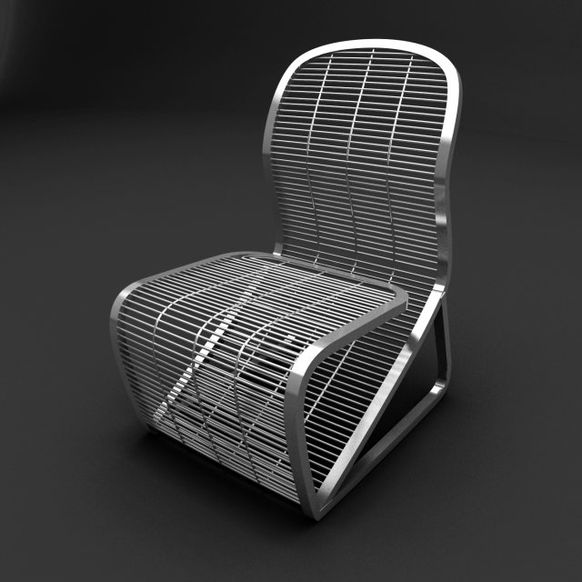 steel exterior chair Model 3D .c4d .max .obj .3ds .fbx .stl .blend 