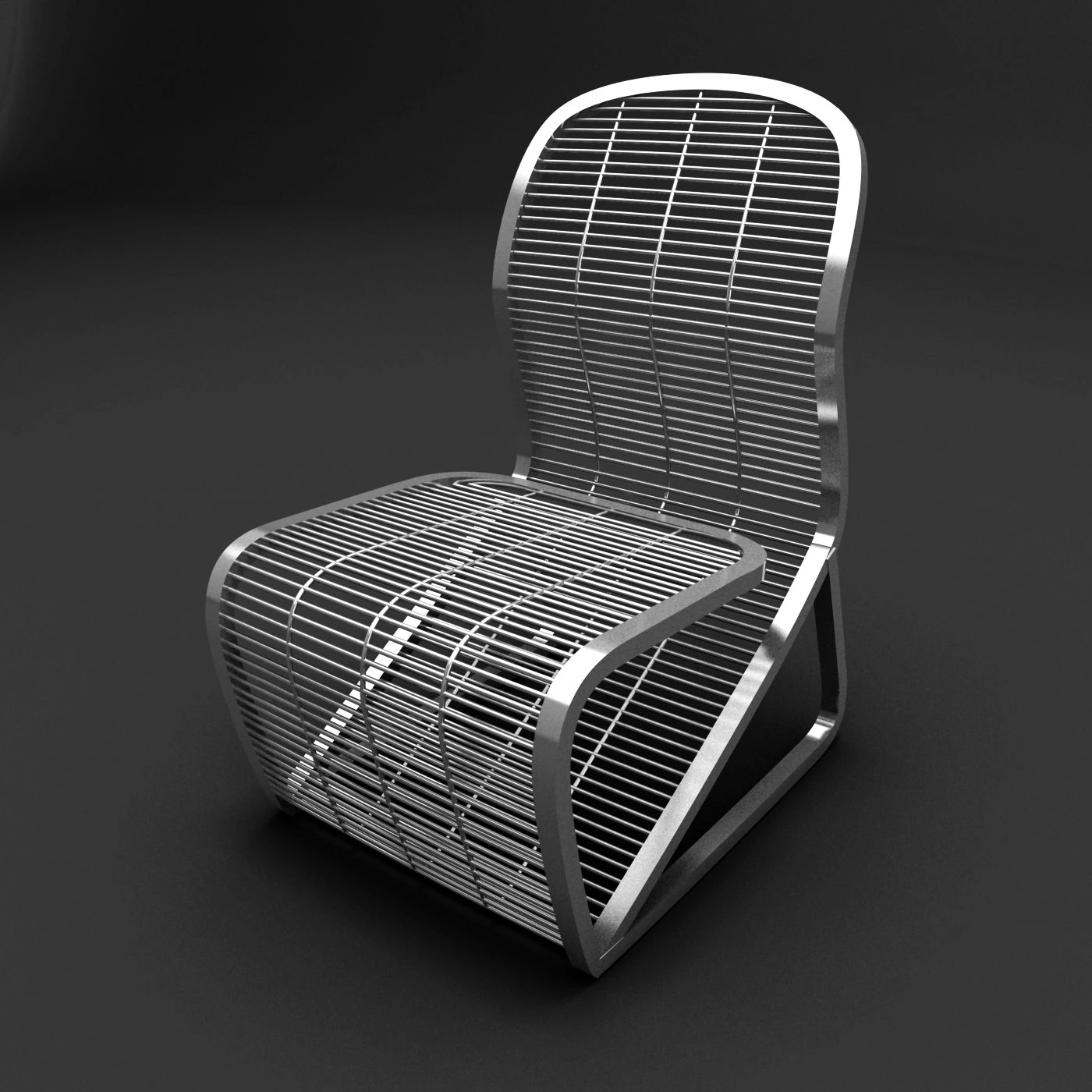steel exterior chair 3D Model .c4d .max .obj .3ds .fbx .stl .blend 