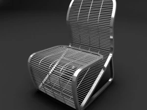 &ccedil;elik dış sandalye 3D Model