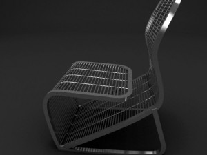steel exterior chair Model 3D
