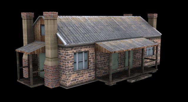 vilage house low poly 3D Модель .c4d .max .obj .3ds .fbx .stl .blend 