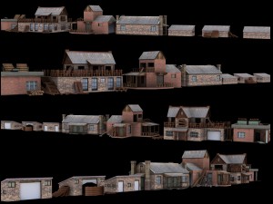 low poly building collection Modèle 3D