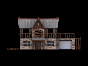 low poly building collection 3D Model