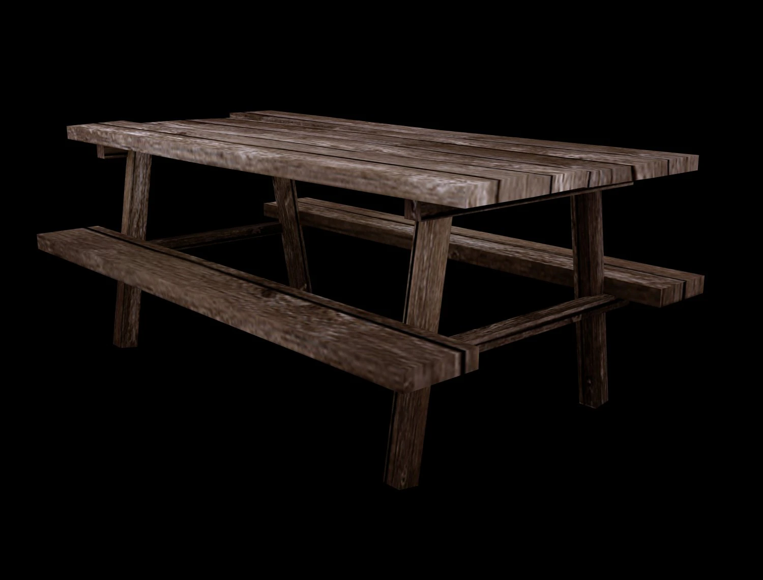 desk with bench low poly 3D Model .c4d .max .obj .3ds .fbx .stl .blend 
