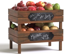 crates with fruit and vegetables Modello 3D