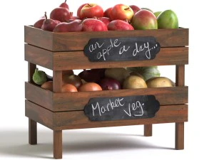 skrzynki z owocami i warzywami Model 3D