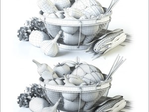 vegetables in the basket 3D 모델