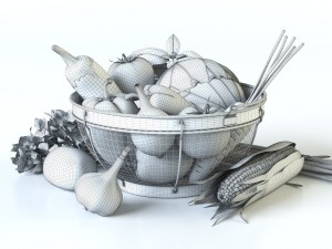 vegetables in the basket 3D 모델