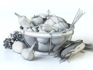 vegetables in the basket 3D Model
