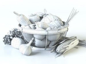 vegetables in the basket 3D 모델