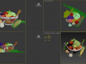 vegetables in the basket 3D 모델