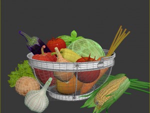 vegetables in the basket 3D 모델