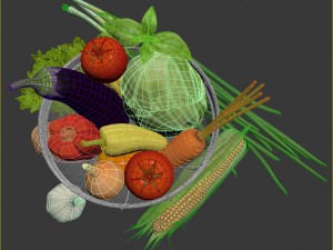 vegetables in the basket 3D 모델