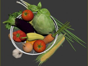 vegetables in the basket 3D 모델