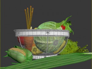 vegetables in the basket 3D 모델
