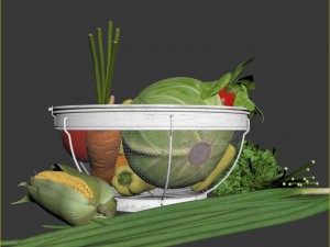 vegetables in the basket 3D 모델
