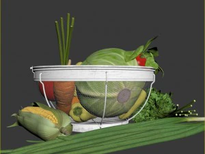 vegetables in the basket 3D Model