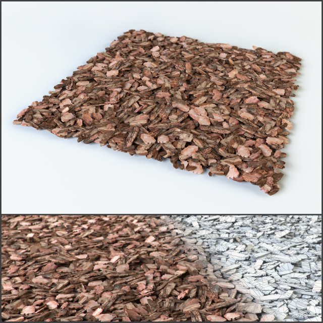 mulch of pine bark 3D Model .c4d .max .obj .3ds .fbx .stl .blend 