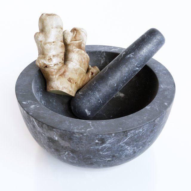 mortar and pestle 3Dモデル .c4d .max .obj .3ds .fbx .stl .blend 