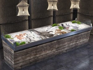 vitrine com peixes e frutos do mar Modelo 3D