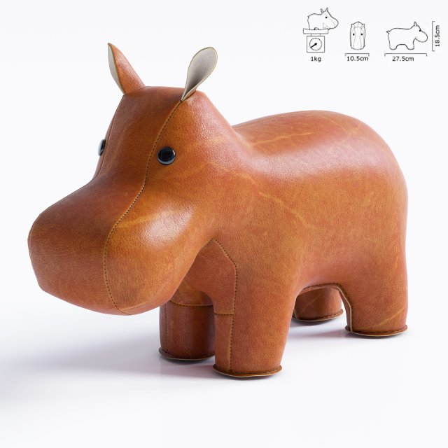hippo bookend 3D-Modell .c4d .max .obj .3ds .fbx .stl .blend 
