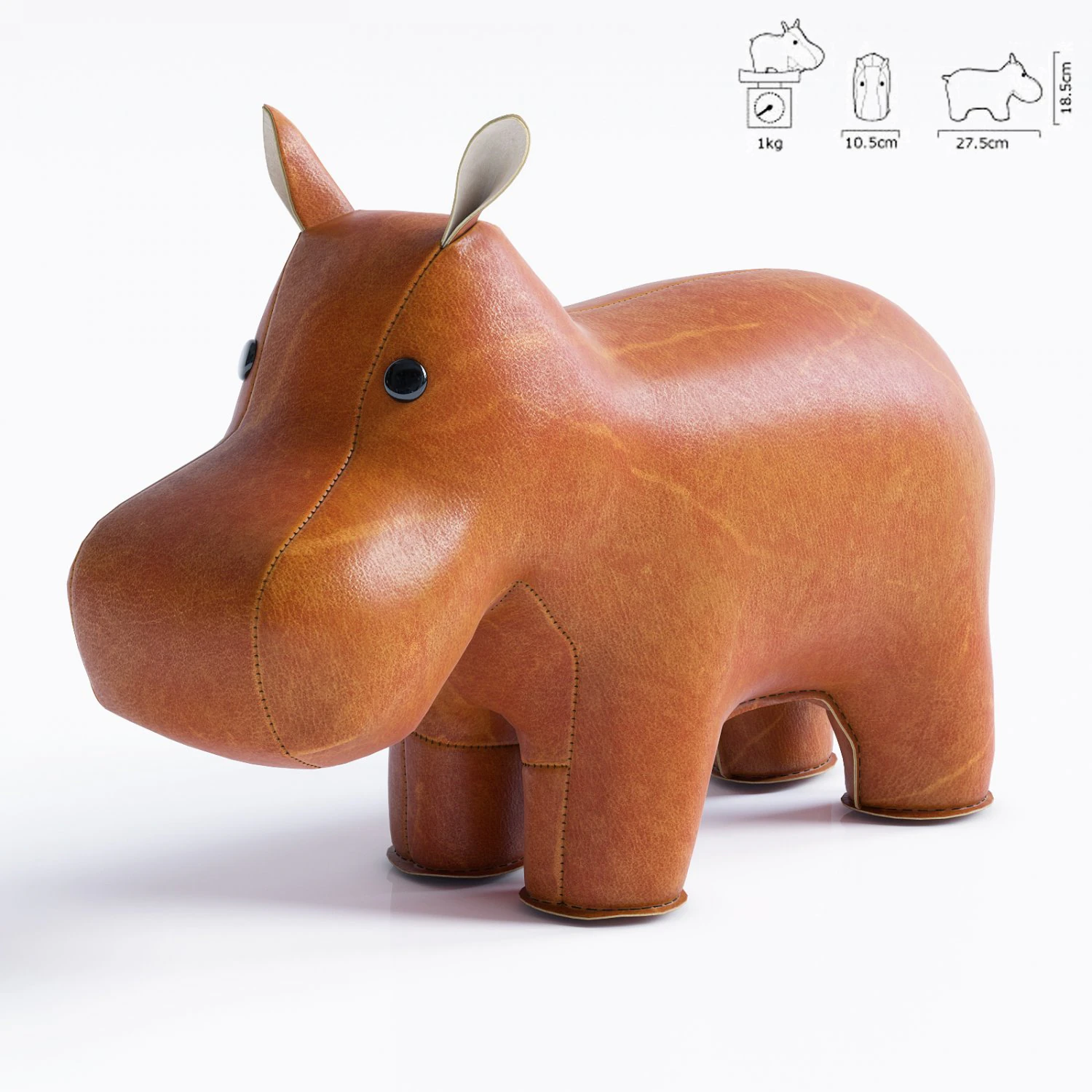 hippo bookend 3D Model .c4d .max .obj .3ds .fbx .stl .blend 