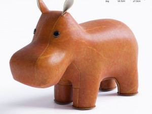 hippo bookend Modello 3D
