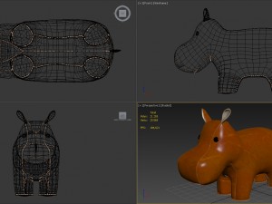 hippo bookend 3D-Modell