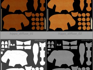 hippo bookend 3D-Modell