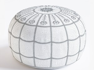 moroccan leather pouf 3D मॉडल