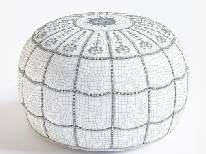moroccan leather pouf 3D Model