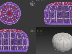 moroccan leather pouf 3D Model
