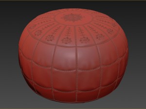moroccan leather pouf 3D मॉडल