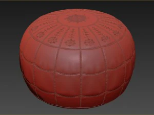 moroccan leather pouf 3D Model