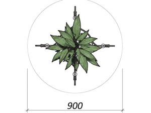 forged table and plant spathiphyllum Modelo 3D