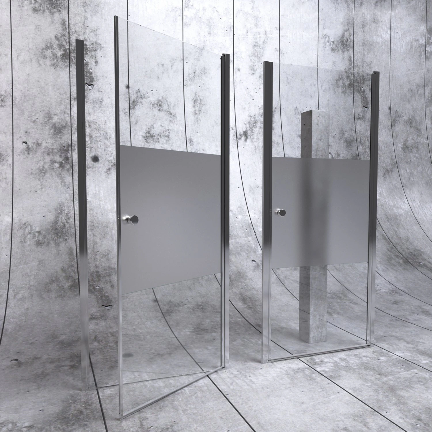 doors for shower enclosures 3D Model .c4d .max .obj .3ds .fbx .stl .blend 