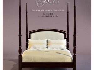 bed baker portsmith bed queen 3D-Modell