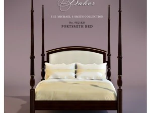 tempat tidur baker portsmith tempat tidur ratu Model 3D