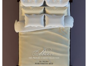 bed baker portsmith bed queen 3D 模型