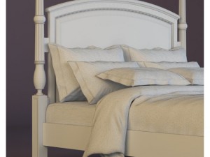bed baker portsmith bed queen 3D 模型
