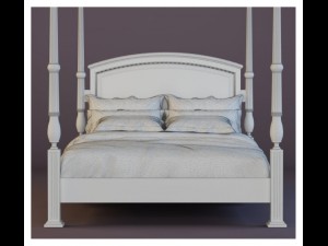 bed baker portsmith bed queen 3D 模型