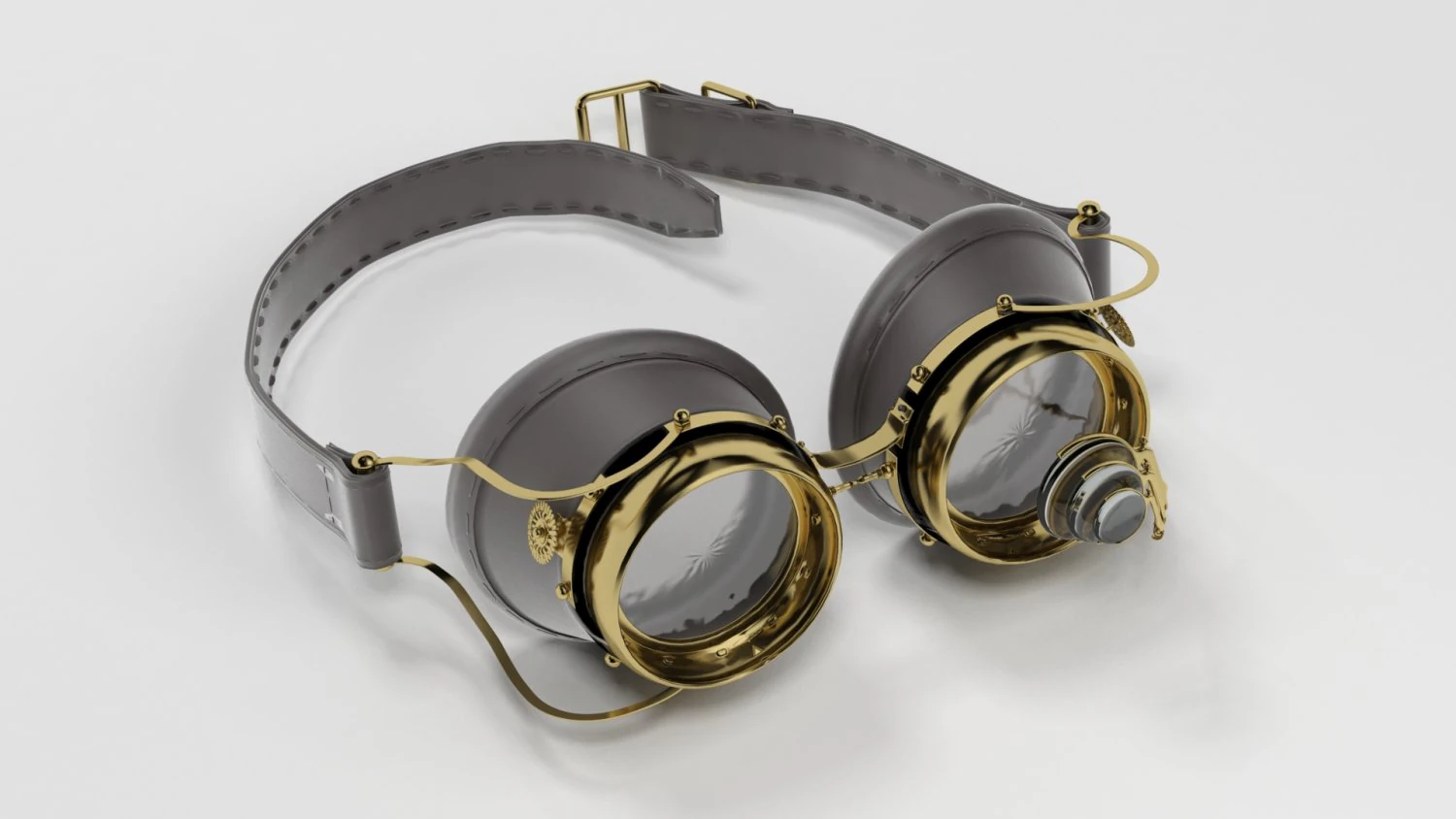steam punk goggles 3D Model .c4d .max .obj .3ds .fbx .stl .blend 