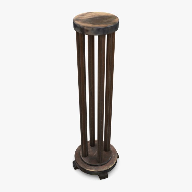 wooden pillar 3D Model .c4d .max .obj .3ds .fbx .stl .blend