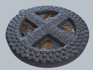 오래된 맨홀 3D 모델