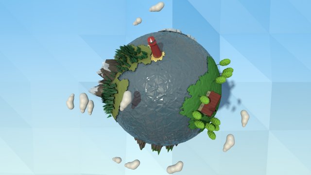 lowpoly planet 3Dモデル .c4d .max .obj .3ds .fbx .stl .blend 