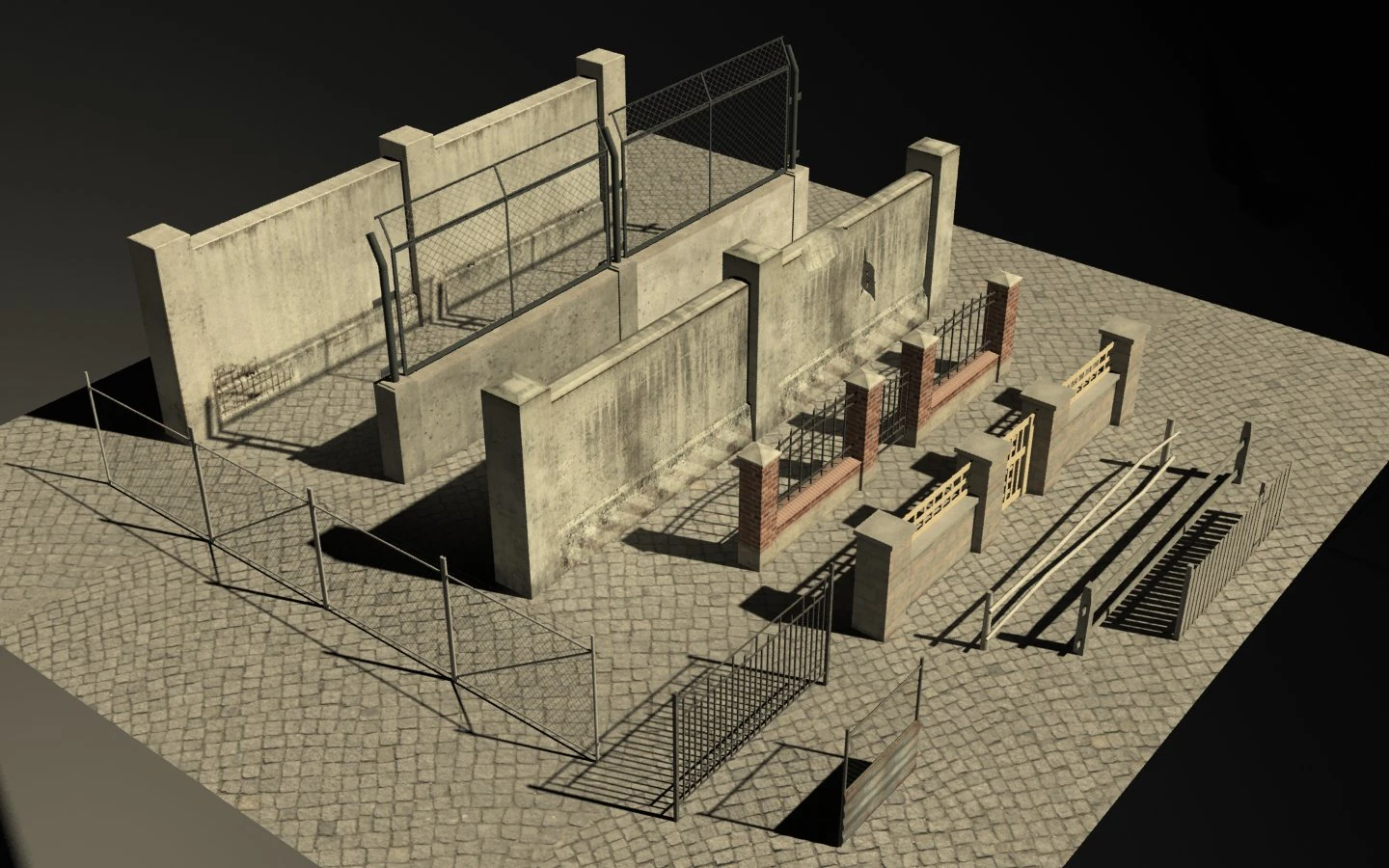 fence package 3D Model .c4d .max .obj .3ds .fbx .stl .blend 