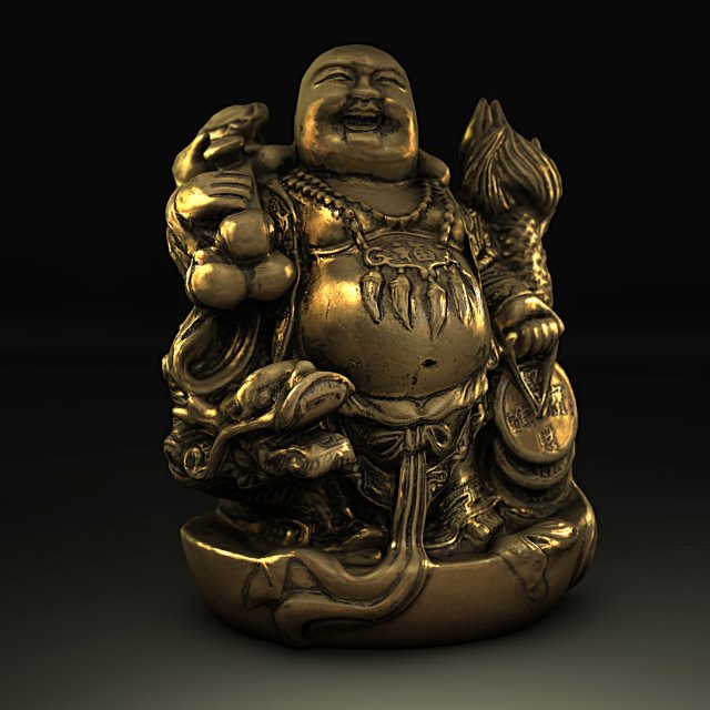 gold buddha statue 3Dモデル .c4d .max .obj .3ds .fbx .stl .blend 