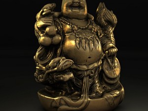 gold buddha statue 3D Model