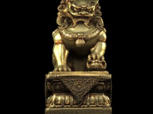 gold lion statue 3D 모델