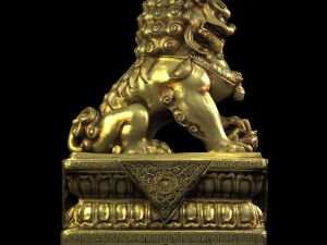 gold lion statue 3D 모델